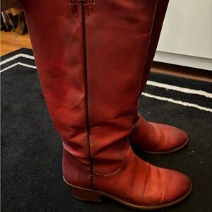 Frye Carson Western Crimson Red Boots 8